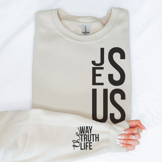 PUFF Print Jesus - The Way, Truth, Life Screen Print